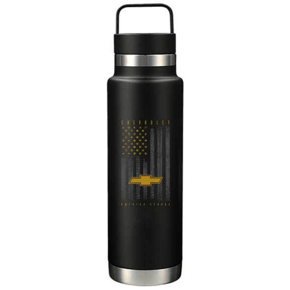 Chevrolet Gold Bowtie America Strong Vacuum Water Bottle
