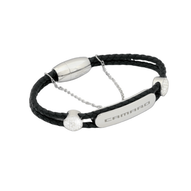 camaro-ladies-black-leather-bracelet