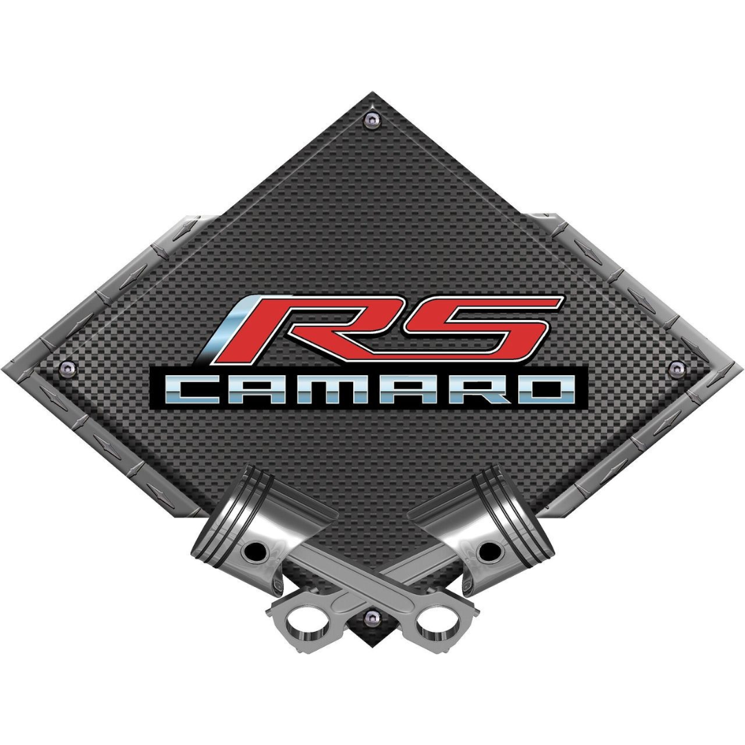 camaro-rs-with-script-black-diamond-cross-pistons-steel-sign