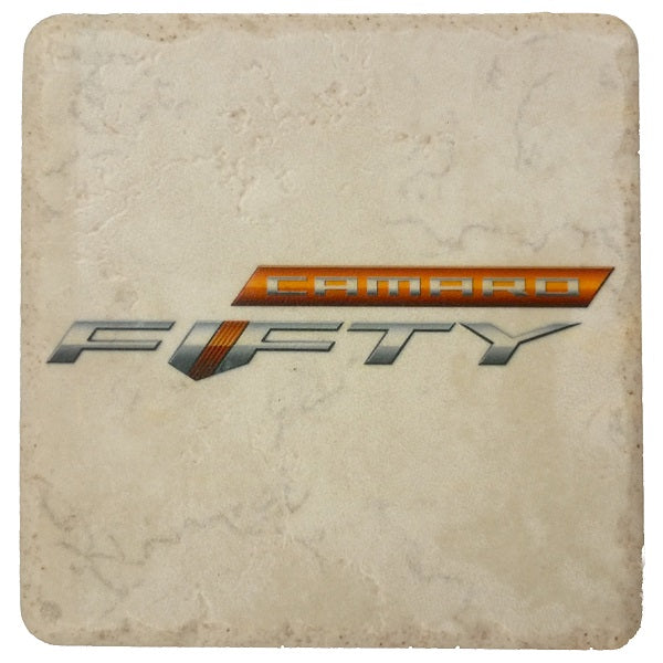 Camaro 50 White Stone Coaster