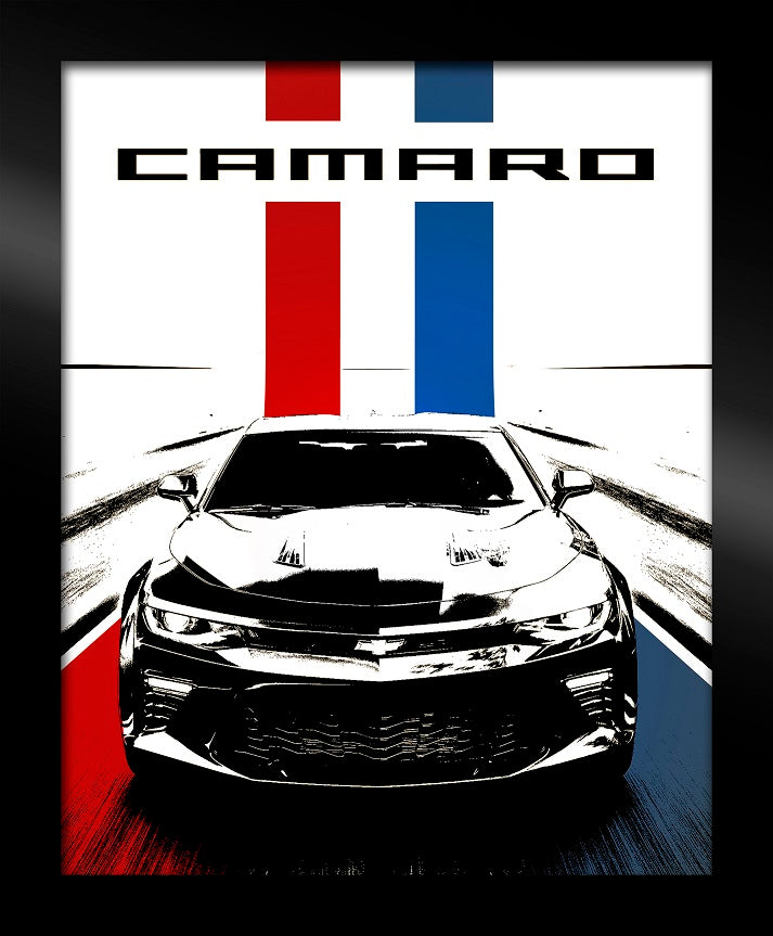 camaro-red-white-blue-framed-canvas-art