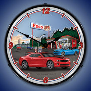 lighted-camaro-esso-station-clock