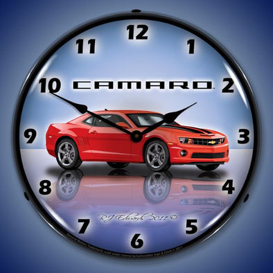 Lighted 5th Generation Camaro G5 Victory Red Clock