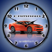 lighted-camaro-ss-g5-orange-clock