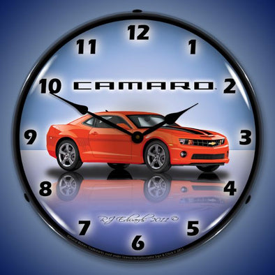 Lighted Camaro SS G5 Orange Clock