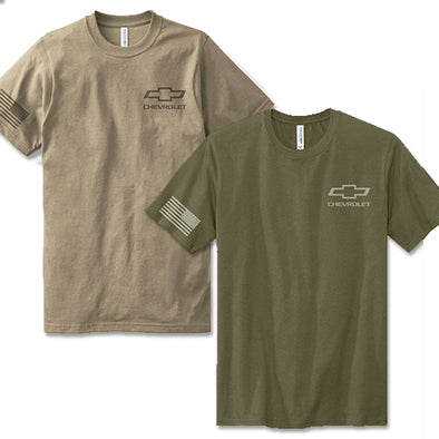 Chevrolet Bowtie Patriot USA Made T-Shirt w/ American Flag