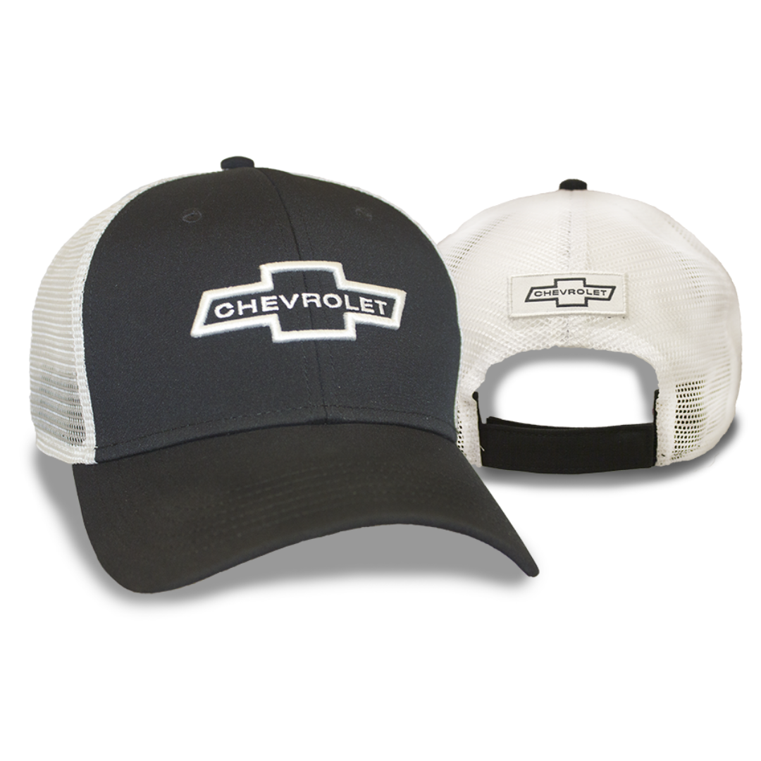 chevrolet-vintage-bowtie-black-white-mesh-hat-cap