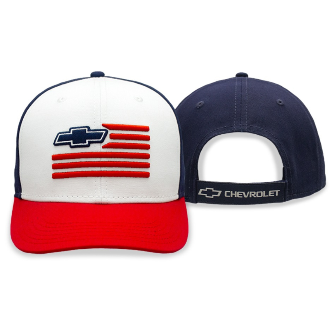 chevy-bowtie-america-hat-cap-red-white-blue