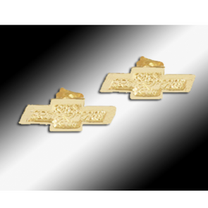Chevy Bowtie Emblem | 14k Gold | 1/2" Post Earrings