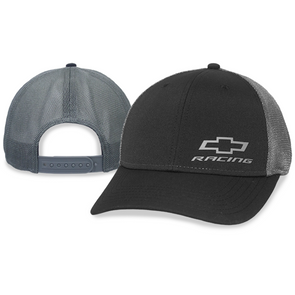 chevy-racing-bowtie-black-grey-mesh-performance-fabric-hat-cap