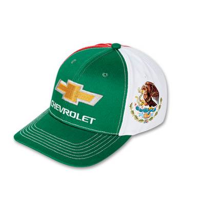 gold-bowtie-chevrolet-mexican-flag-full-back-cap-DC442 -Camaro-store-online