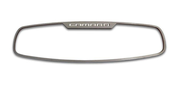 2010-2014 5th Gen Camaro - Rear View Mirror Trim "Camaro" | Brushed Oval