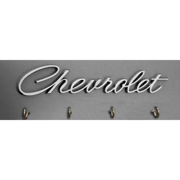 Vintage Chevrolet Script Wooden Key Rack