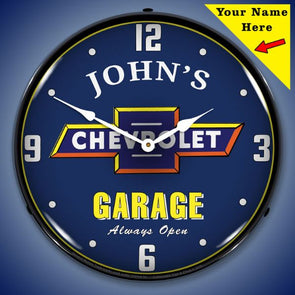 Chevrolet Garage Lighted Clock- Personalize Option