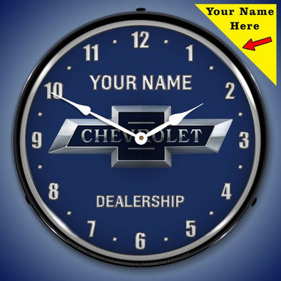 Chevrolet Bowtie 100th Anniversary Lighted Clock- Personalize Option