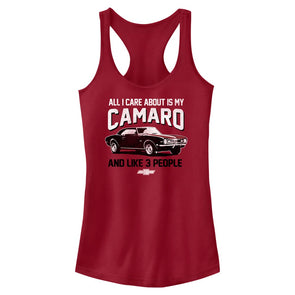 All I Care About Is My Camaro Junior's Racerback Tank