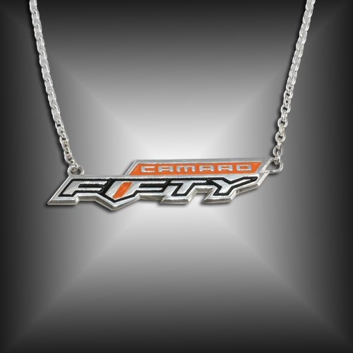 Camaro Fifty Emblem Necklace | Sterling Silver