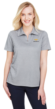 ladies-chevrolet-gold-bowtie-heather-crownlux-polo