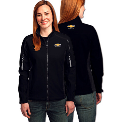 Ladies Chevy Racing Gold Bowtie Soft Shell Jacket