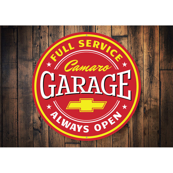 Full Service Camaro Garage - Aluminum Sign