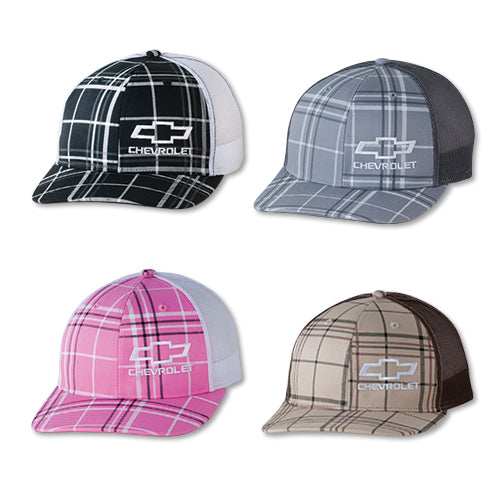 Chevrolet Bowtie Plaid Trucker Cap