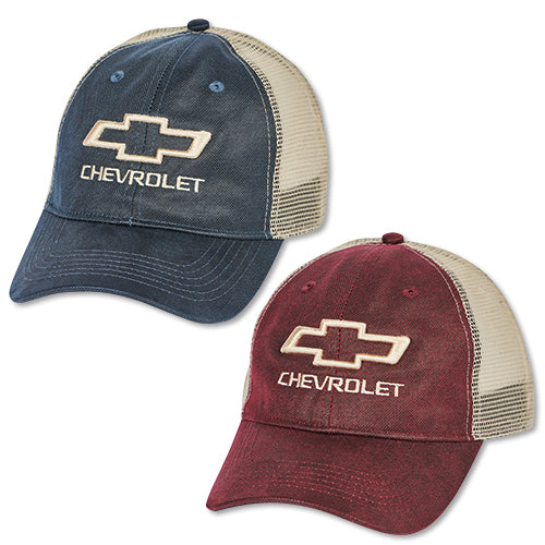 chevrolet-bowtie-weathered-canvas-mesh-back-cap