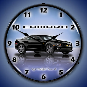 Lighted 5th Generation Camaro Black Clock