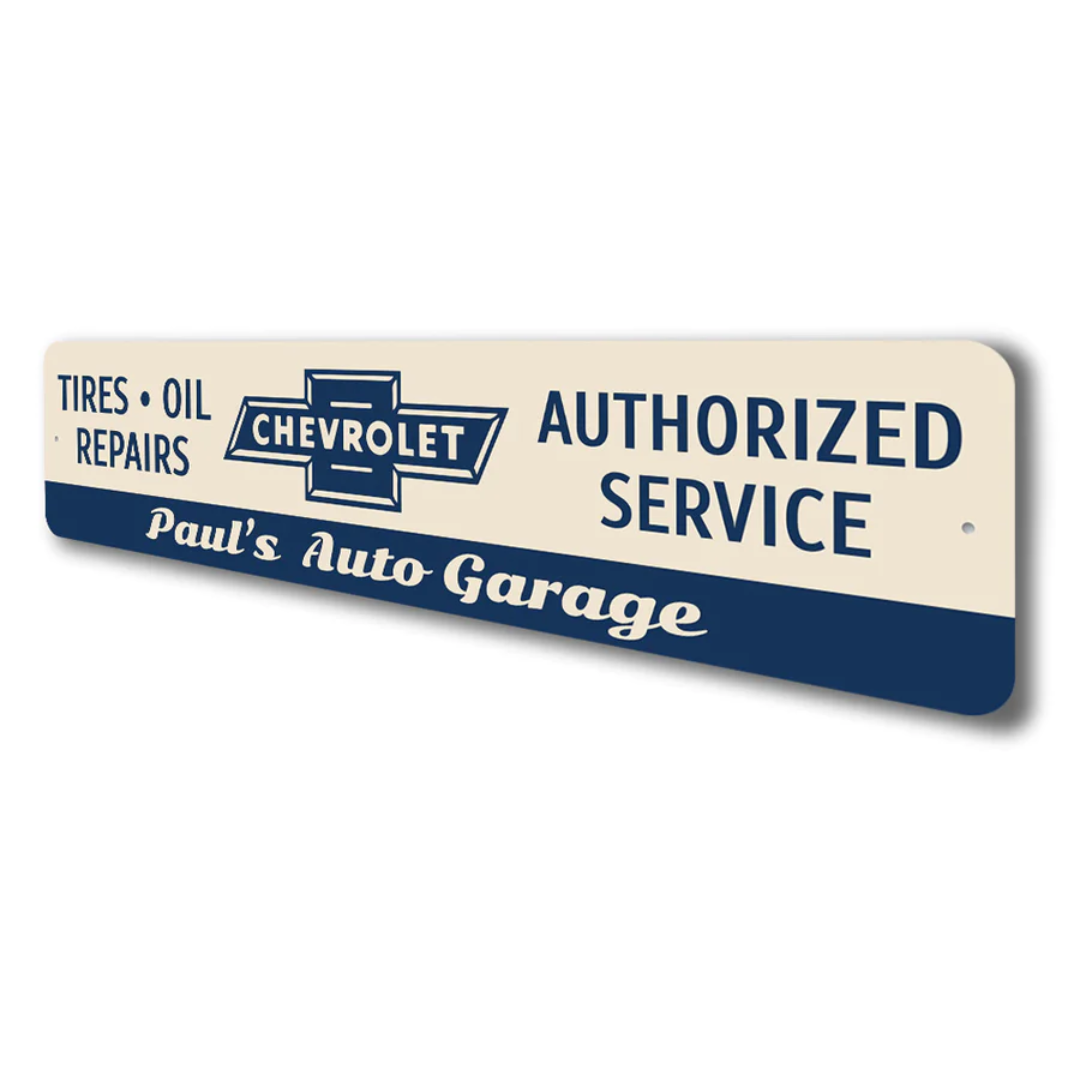 Personalized Chevy Garage Tires/Oil/Repairs Sign | Camaro Store Online